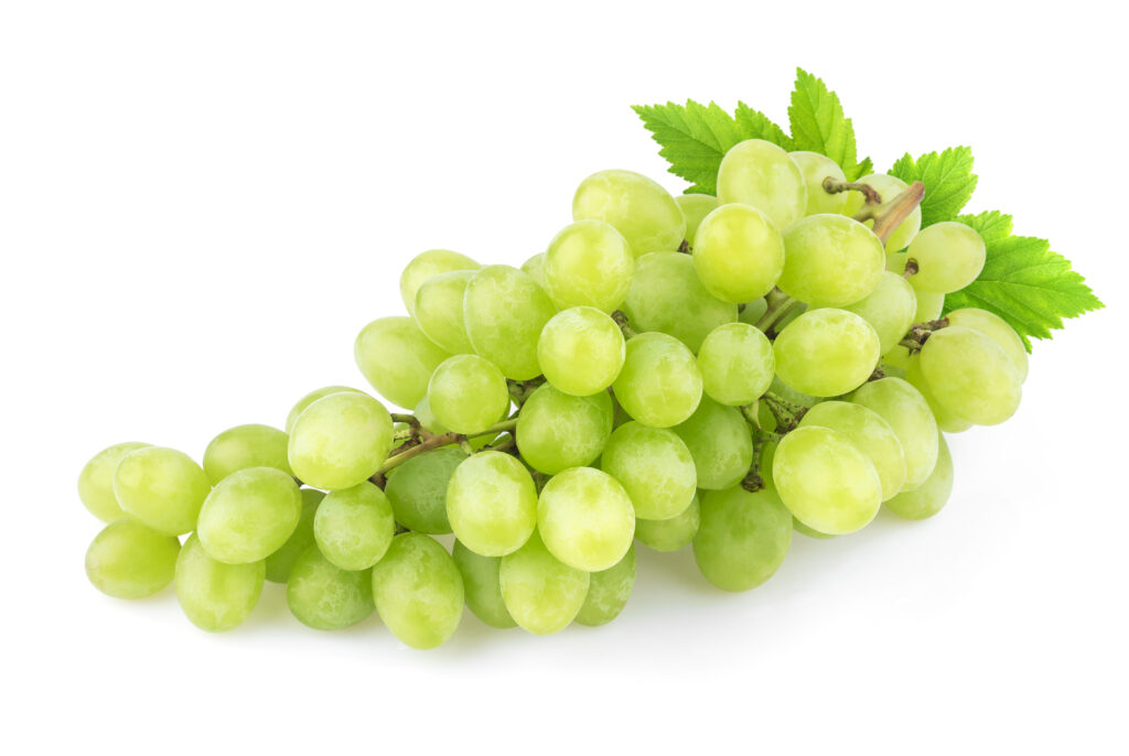 Green grape isolated on white background